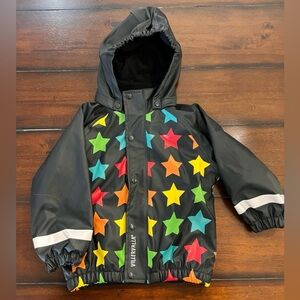 VillerValla Kids Waterproof Coat Scandanavian Brand Rainbow Stars, Fall Winter